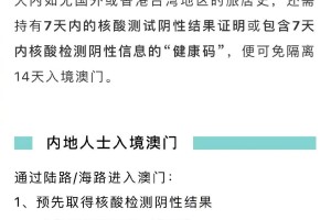 澳门最新入境广州政策及注意事项全解析