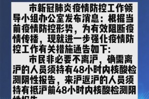 上海疫情防控最新通知，全面加强措施，保障市民健康安全